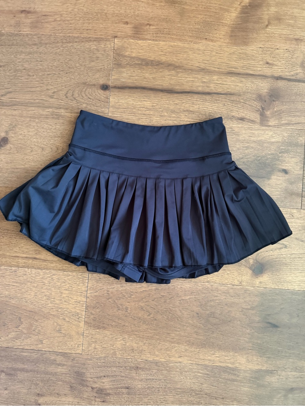 Black Pleated Skort - Girls Athletic Skirt Gold Hinge